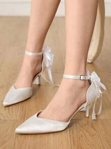 CUCCOO HITCHD Women's Retro Embroidered Pointed Toe High Heel Slingback Shoes