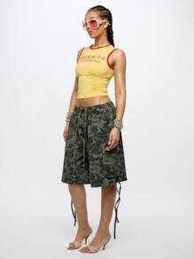 SUMWON WOMEN Áo ba lỗ Sweetheart không tay mùa hè Y2K thời trang thể thao thể thao tập luyện phòng tập thể dục thường ngày trang phục đường phố lễ hội đô thị phong cách varsity - Màu vàng - Xem 4