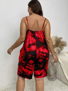 SHEIN Clasi Bộ đồ liền thân cỡ lớn thời trang cho mùa hè - Đỏ - Xem 2