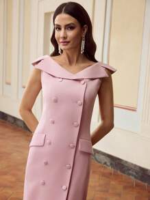 ZEYLAH 女士简约时尚粉色连衣裙，适合夏季 - 粉色 - 查看 7