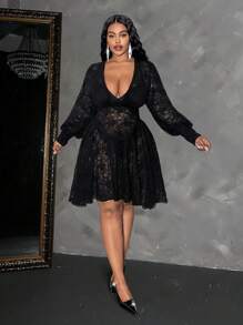 Maweii Plus Size Solid Color Casual Dress, Fashionable For Summer - White - View 4