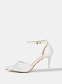 CUCCOO HITCHD 女士尖头简约高跟鞋，日常休闲穿着 - 白色 - 查看 2