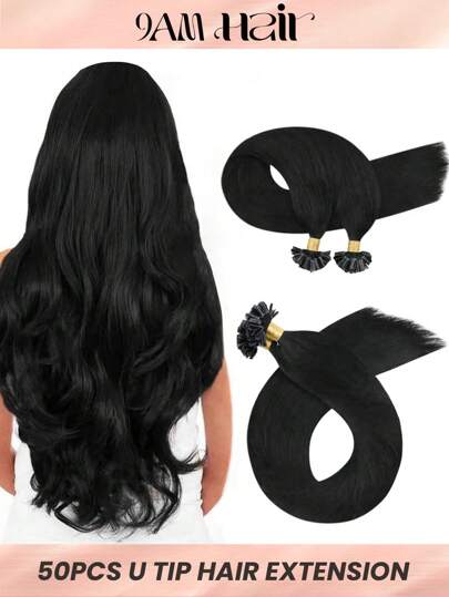 U Tip Hair Extension Human Hair Nail U Tip Hair For Women 16-20" Pre Bonded Hair Extensions 50g Keratin Tip Hair