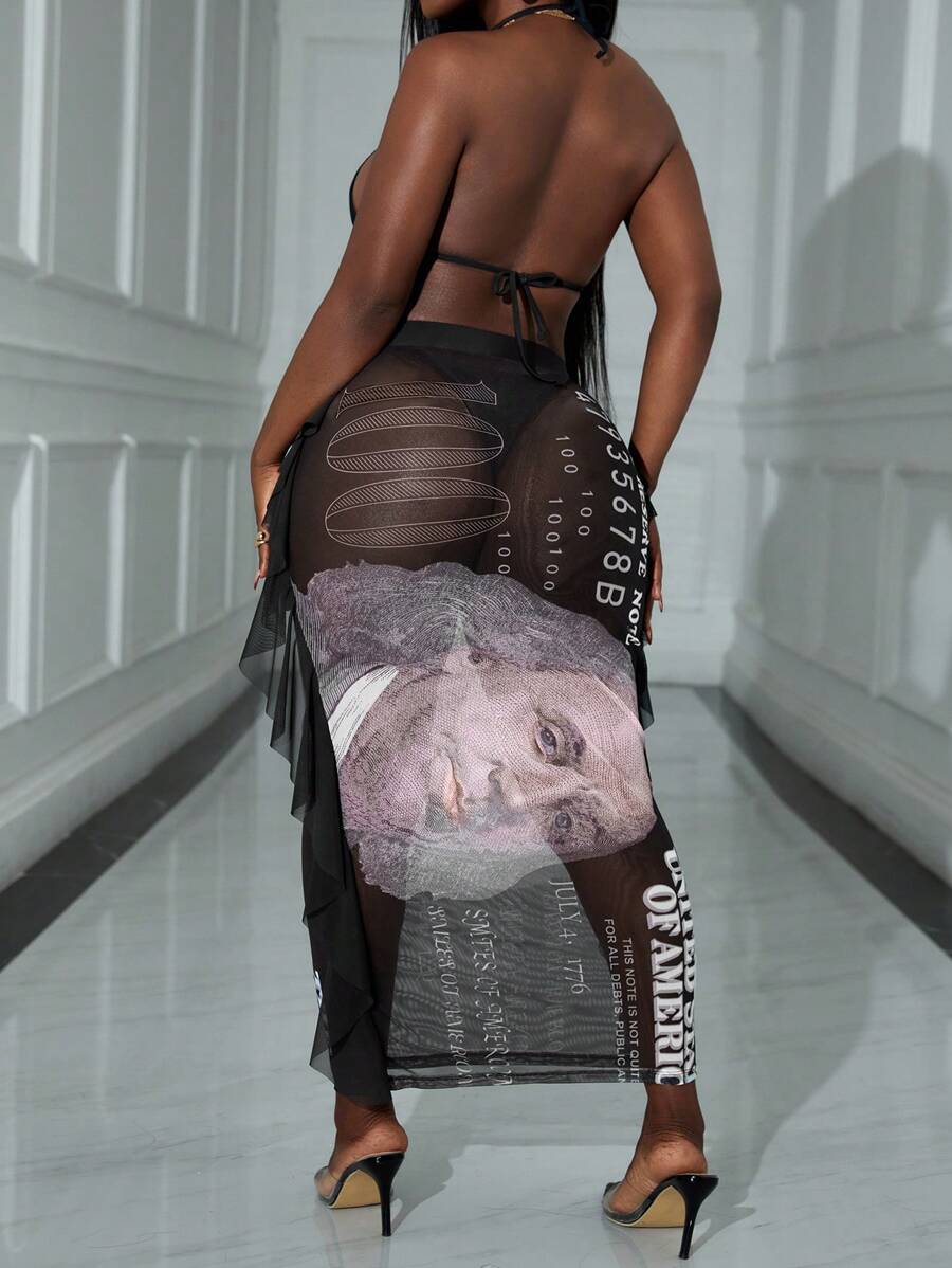 Slaydiva 3pcs/Set Women Swimwear: Floral Print Long Cover-Up, Tankini Shorts And Bikini For Summer Beach Vacation