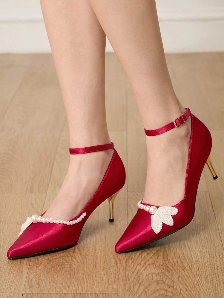 CUCCOO HITCHD Women's Pointed Toe Vintage Embroidered Fashion Slingback Stiletto Pumps