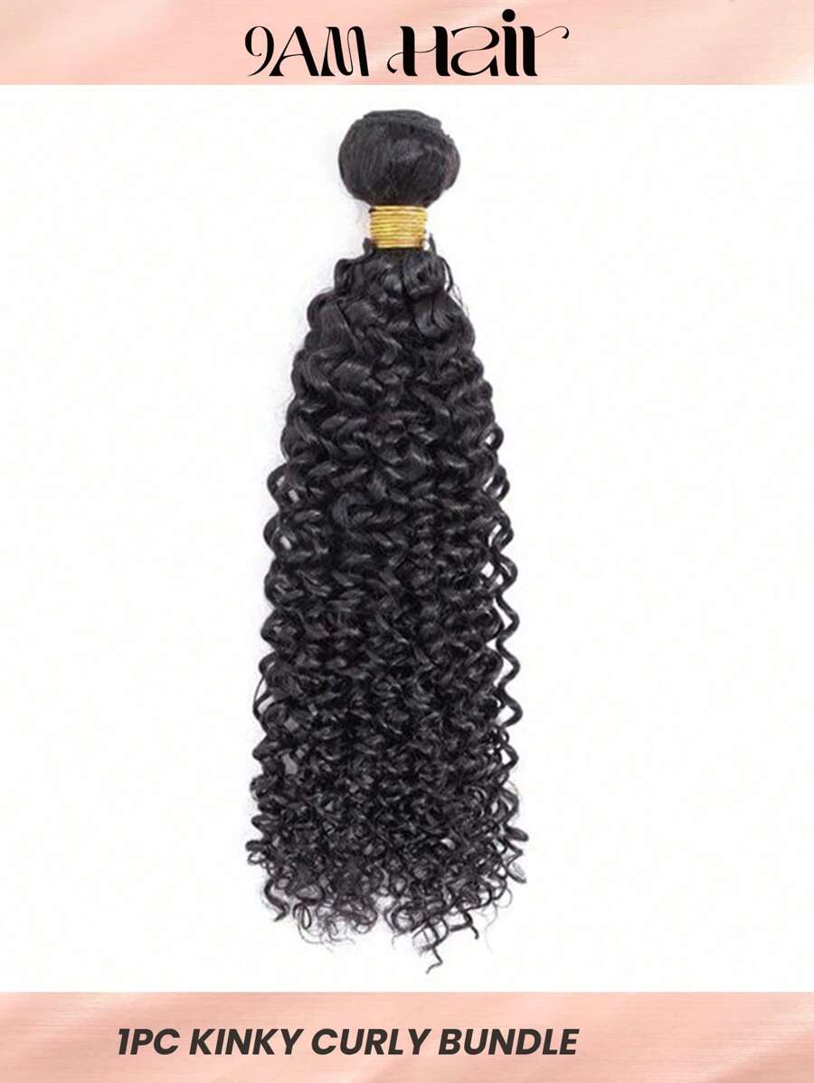1PC Curly Virgin Natural Black With Human Hair Bundles Extension 8-30 Inch Weave Bundles Weft Hair Extension For Women