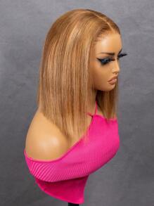 TrueHD Wear & Go Glueless Wig Highlight Wigs Silky Straight Pre-Plucked 6x4 HD S4/27 Honey Blonde Lace Frontal Wigs 180% Density 8-14 Bob Inch 16-30 Regular Inch Colored Straight Human Hair Wigs For Women Weave Glueless Valentine's Day Human Hair Lace Wig Natural Glueless Wig For Romantic Date For Women - S4/27 - View 4