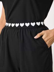 TaskEZ Healthcare Short Sleeve Scrub Uniform Set - Short Sleeve Tee & Pants, Minimalist & Fashionable For Casual Daily Wear Casual Petite Scrub Sets For Women Women Work Clothes Petite Women Scrub Sets For Women Women Scrub Sets Plus Size Scrub Sets Nurse Scrub Sets Women,Work Clothes Women For Women Women Plus Clothing Two Pieces Scrubs Scrub Sets - Black - View 6