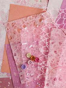 SHEIN 1 paquete de 26 hojas de papel texturizado de materiales mixtos para scrapbooking, DIY, collage, fondo, decoración vintage, vuelta al colegio - Multicolor - Ver 7