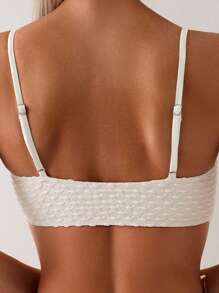 SHEIN Swim 1pc Women's Solid Color Sexy Halter Bikini Top With Front Strap For Summer Beach Vacation - Apricot - View 2