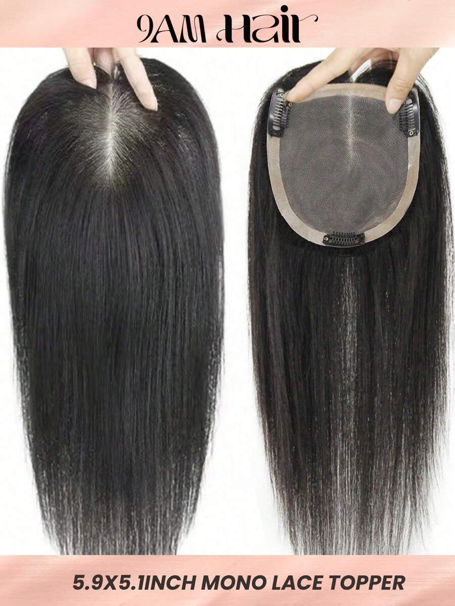ZERO-NET Mono Lace Base Hand Tied Hair Pieces For Hair Loss Toppers For Thinning Hair - Natural Black - View 1