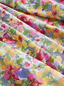 SHEIN MOD 大码女式花卉印花前系带休闲吊带裙，适合度假夏季女士连衣裙茶会连衣裙女装夏季连衣裙女式连衣裙太阳裙女式太阳裙女式复活节连衣裙女式长裙女式超长连衣裙女式连衣裙花卉、紧身胸衣连衣裙