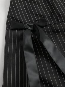 SHEIN MOD Plus Size Women Fashionable Loose Pleated Bowknot Skirt, Skirt - Black - View 3