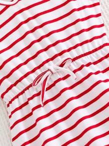SHEIN Young Girl Fashionable Casual Striped Sleeveless Dress