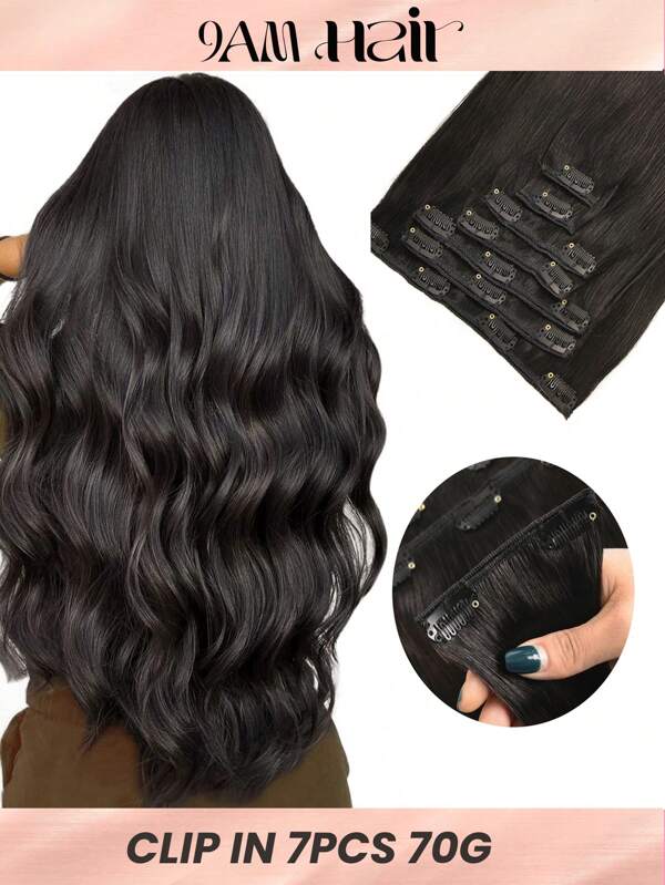 Clip In Hair Extensions Real Human Hair 70g 7pcs Human Hair Clip In Extensions Straight Real Hair Extensions Clip In Human Hair