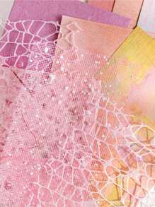 SHEIN 1 paquete de 26 hojas de papel texturizado de materiales mixtos para scrapbooking, DIY, collage, fondo, decoración vintage, vuelta al colegio - Multicolor - Ver 6