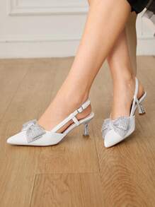 CUCCOO HITCHD 尖头高跟蝴蝶装饰时尚女式高跟鞋