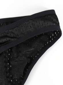 男士性感内衣，简约时尚三角裤和丁字裤 - 黑色 - 查看 8