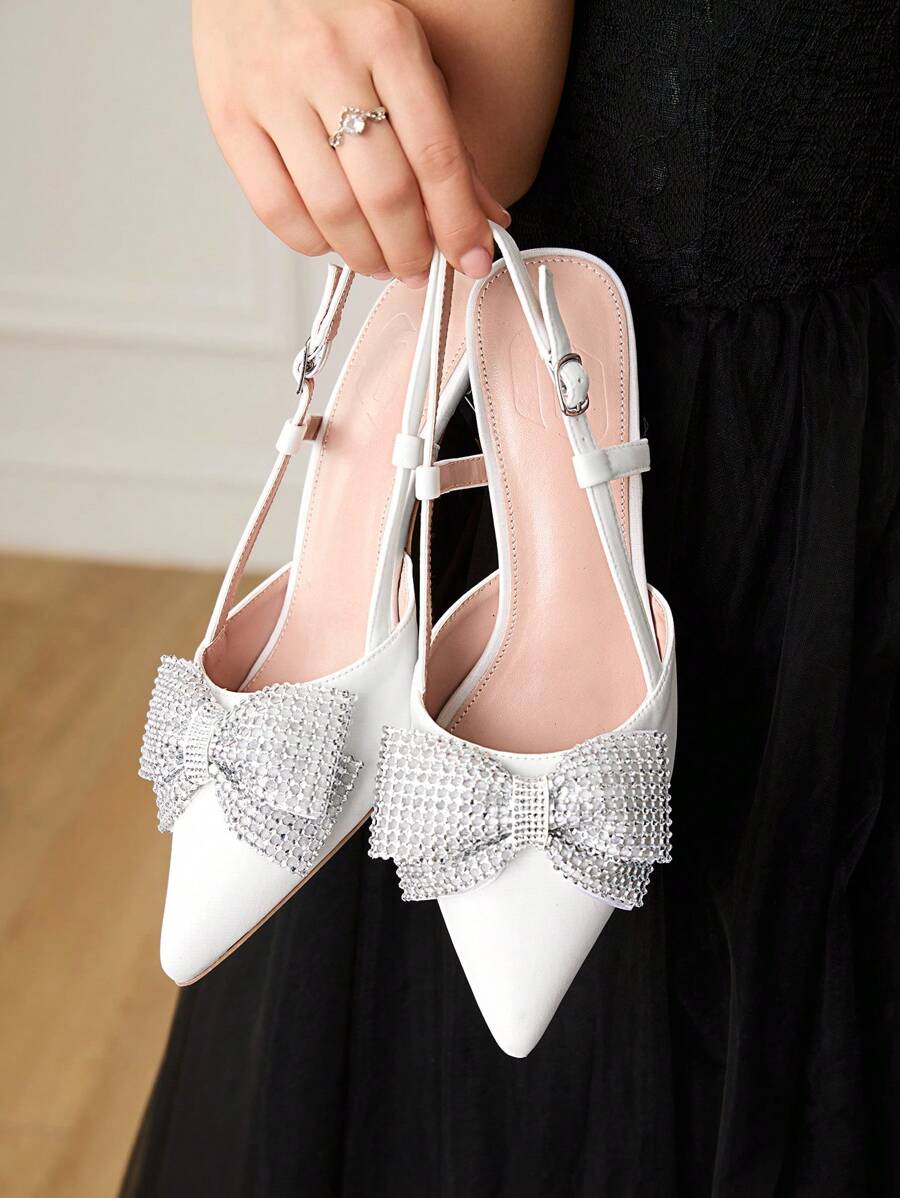 CUCCOO HITCHD 尖头高跟蝴蝶装饰时尚女式高跟鞋