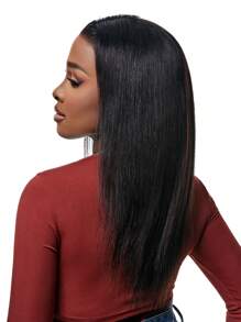 1pc Straight 12 Inch Natural Black Hair Piece Middle Part Top Hair Extension Human Hair Double Weft Daily Use For Thin Hair Top Quality Clip Ins Hair Extensions - S1 - View 3