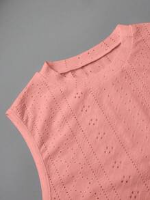 SHEIN LUNE Women's Solid Color Sleeveless Simple Fashionable Tank Top, Suitable For Summer - Pink - View 4