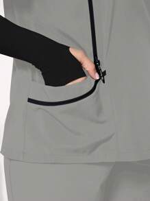 TaskEZ 加大码护理服上衣，手术服上衣，短袖，简约时尚，适合夏季