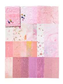 SHEIN 1 paquete de 26 hojas de papel texturizado de materiales mixtos para scrapbooking, DIY, collage, fondo, decoración vintage, vuelta al colegio - Multicolor - Ver 1