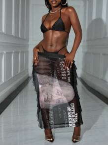 Slaydiva 3pcs/Set Women Swimwear: Floral Print Long Cover-Up, Tankini Shorts And Bikini For Summer Beach Vacation