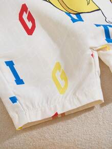 SHEIN Playful Pals Baby Boy Cute Puppy Print Overalls Set With Blue T-Shirt, Makes Baby Look Even Cuter Toddler Summer Clothes Sets Boy Clothes For Kids Children Clothes - Yellow - View 4