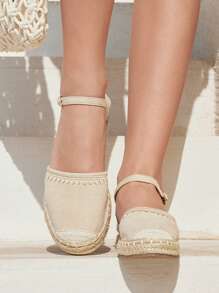 Styleloop Apricot Suede Embroidered Rope Round Toe Flat Casual Shoes, Suitable For Vacation, Party, Date, Bohemian, Western, Music Festival, Party Outfit