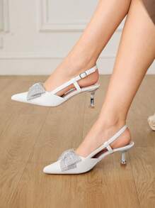 CUCCOO HITCHD 尖头高跟蝴蝶装饰时尚女式高跟鞋