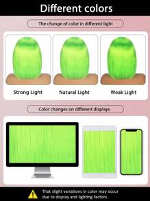 Green Bob Human Hair Wig, 13x4 Lace Frontal Short Straight Bob Wigs, Pre‑Plucked Hairline, 150% Density, Healthy Durable Remy Hair, Natural Looking For Women Daily Wear & Halloween Cosplay - SGreen - View 6