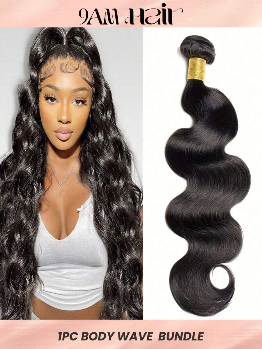 1 件装 Body Wave 天然黑色处女人发束接发 8-30 英寸编织束 适合女性 - Natural Black - 查看 1