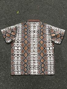 Manfinity EMRG Men's Simple Fashion Snake Pattern Casual Everyday  Vintage Shirts Men - Multicolor - View 2