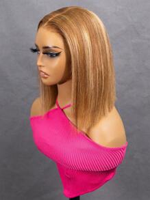 TrueHD Wear & Go Glueless Wig Highlight Wigs Silky Straight Pre-Plucked 6x4 HD S4/27 Honey Blonde Lace Frontal Wigs 180% Density 8-14 Bob Inch 16-30 Regular Inch Colored Straight Human Hair Wigs For Women Weave Glueless Valentine's Day Human Hair Lace Wig Natural Glueless Wig For Romantic Date For Women - S4/27 - View 5