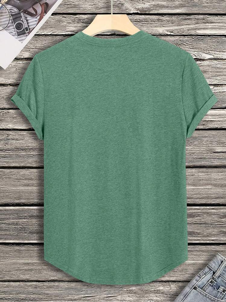 3 قطع تي شيرت رجالي أحادي اللون بهامش منخفض/مرتفع
