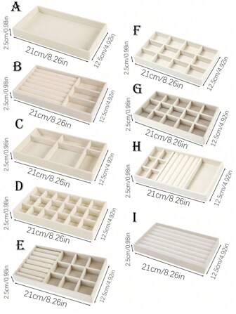 SHEIN Jewelry Tray Organizer, Jewelry Necklace Earring Ring Display Storage Box, Stackable Jewelry Holder Case Makeup Cosmetic Organizer For Earrings Necklace Rings Bracelets Pendants Pearl