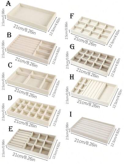 Jewelry Tray Organizer, Jewelry Necklace Earring Ring Display Storage Box, Stackable Jewelry Holder Case Makeup Cosmetic Organizer For Earrings Necklace Rings Bracelets Pendants Pearl