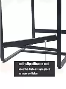 1 Giá để bát đĩa bằng sắt, Giá để bát đĩa tối giản cho nhà bếp Phụ kiện nhà bếp Dụng cụ nhà bếp - màu đen - Xem 6