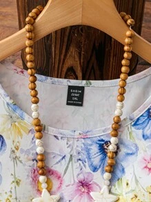 EMERY ROSE Plus Size Solid Color Short Sleeve Round Neck Simple & Fashionable T-Shirt, Suitable For Summer - White - View 3