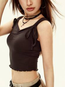 Rina Fox Short Fitted Solid Color Camisole For Vacation & Leisure