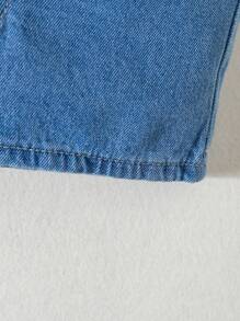Rosa Trägershirt für Babys mit süßem Top mit Kaninchen Muster, gepaart mit mittelblauen, verwaschenen, lockeren Jeans-Shorts, alltagstaugliches Sommeroutfit, Osterelemente - Verschiedenfarbig - Übersicht 4