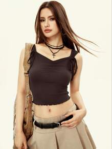 Rina Fox Short Fitted Solid Color Camisole For Vacation & Leisure