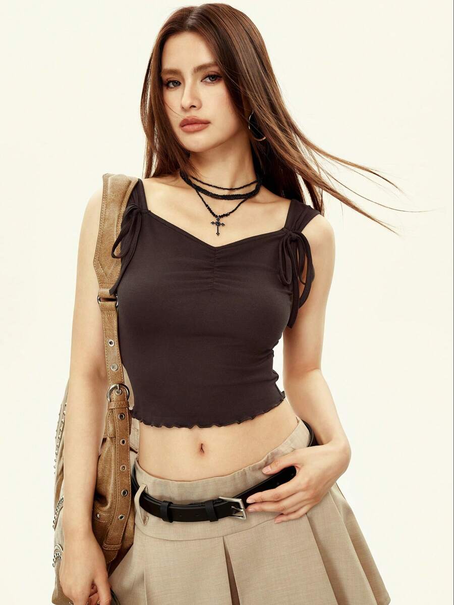 Rina Fox Short Fitted Solid Color Camisole For Vacation & Leisure