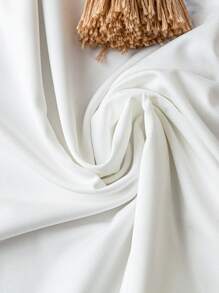 EMERY ROSE Plus Size Solid Color Short Sleeve Round Neck Simple & Fashionable T-Shirt, Suitable For Summer - White - View 5