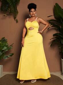 Maweii Vestido de fiesta sexy con decoración de perlas en unicolor para tallas grandes - Vestidos de primavera - Vestidos de cumpleaños - Vestidos de noche