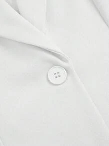 Vionelle Plus Size Slim Fit Blazer In Solid Color, Long Sleeve, Minimalist Style Suitable For Summer Graduation,Back To School,Teacher Outfits For Women Fall Cloth For Women Autumn - White - View 6