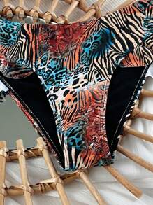 New Leopard Print Ruffle High Cut Sexy Women Swimwear Bottom - Multicolor - View 6