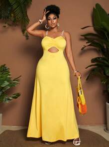 Maweii Vestido de fiesta sexy con decoración de perlas en unicolor para tallas grandes - Vestidos de primavera - Vestidos de cumpleaños - Vestidos de noche