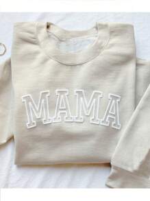 INAWLY Women's Casual Round Neck Long Sleeve Sweatshirt, Stylish For Summer - Apricot - View 1